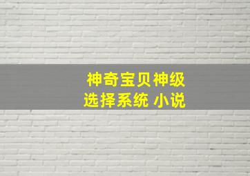 神奇宝贝神级选择系统 小说